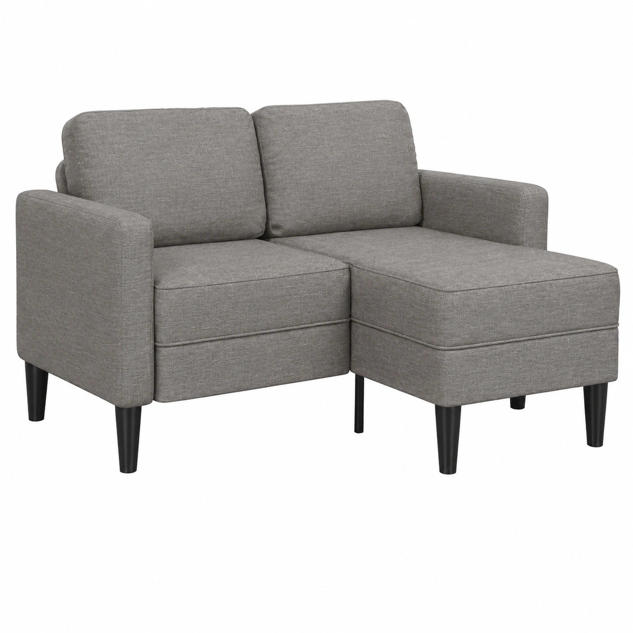 Bequemes L-förmiges 2-Sitzer-Sofa mit Chaiselongue in Taupe, 125 cm