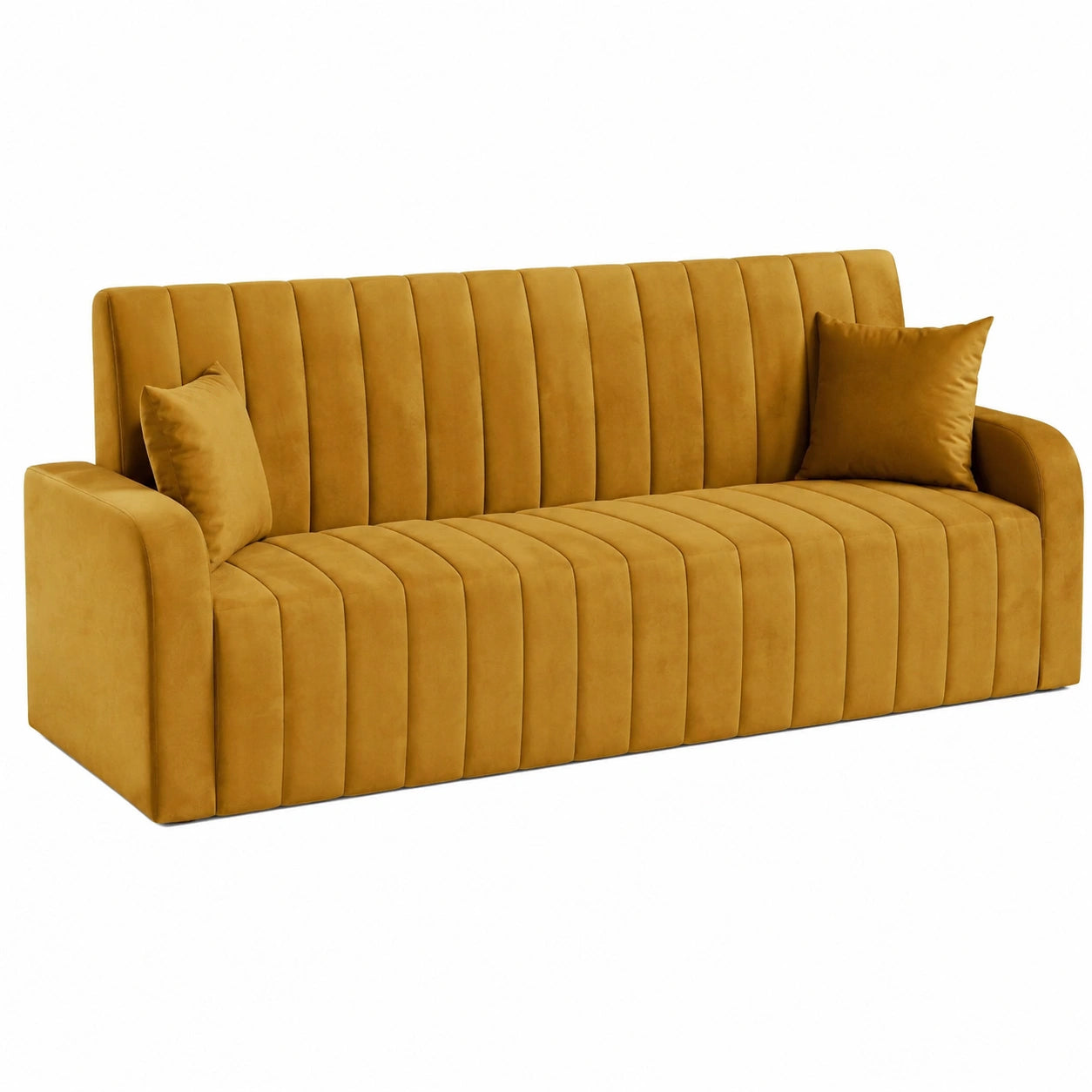 LIKMA Vielseitiges Schlafsofa mit Bettkasten, 3-Sitzer, 214 cm, Stoff Velvet