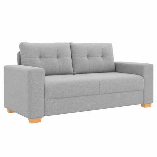 Modernes Zweisitzer-Sofa in Hellgrau mit robustem Rahmen