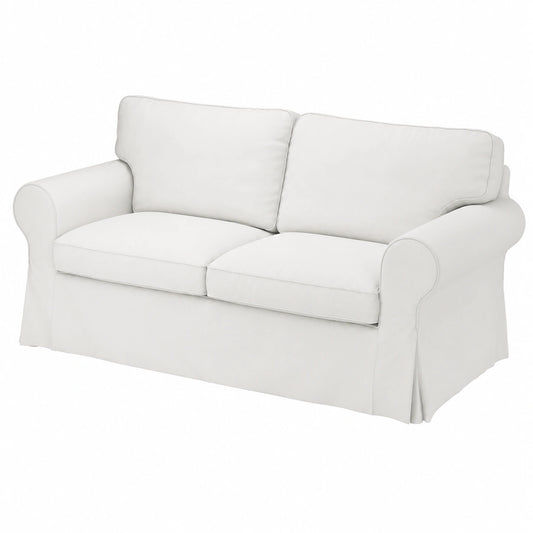 Hochwertiger Sofabezug für IKEA Ektorp 2-Sitzer, Weiß, Baumwolle, 179x88x88 cm