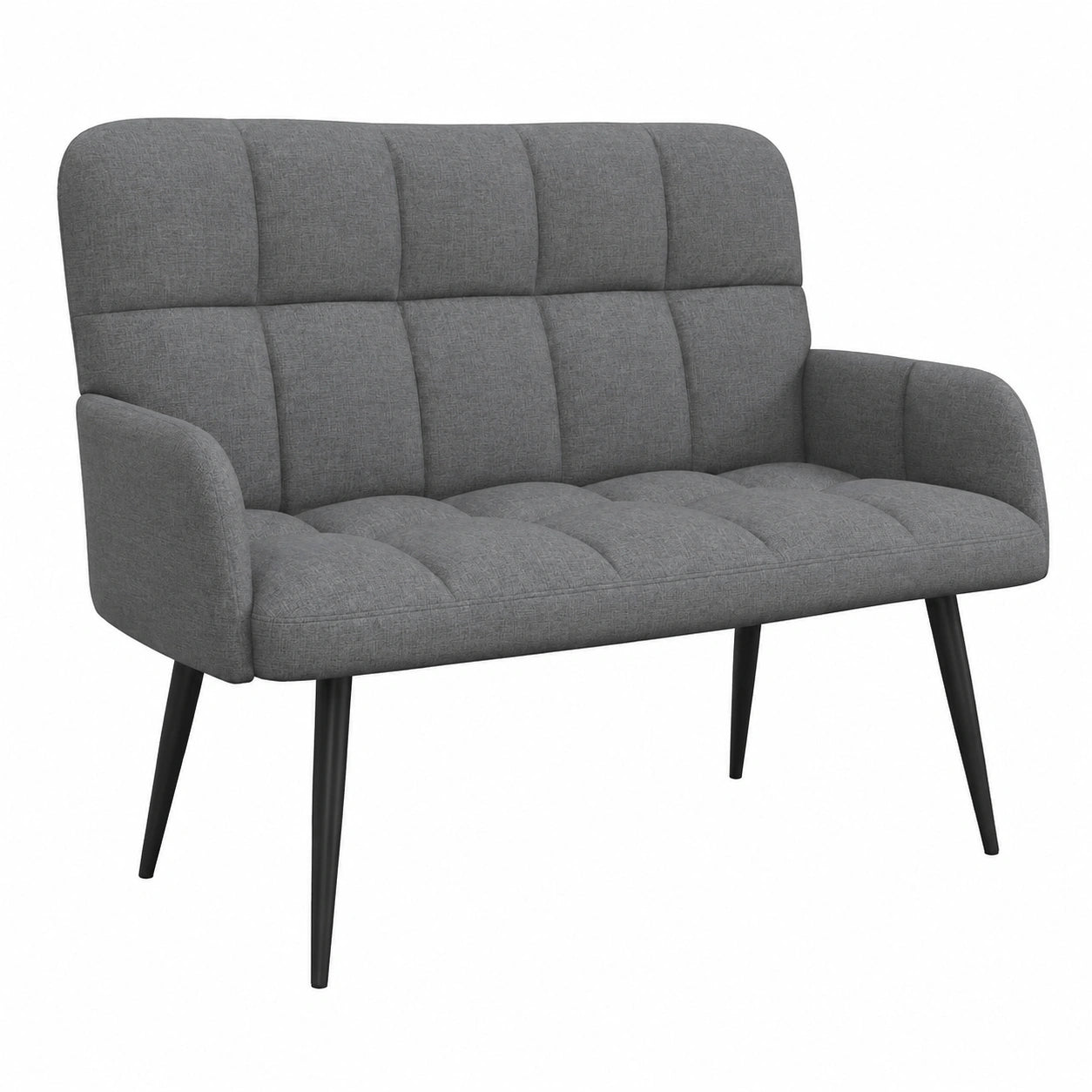 Modernes Zweisitzer-Sofa aus Stoff in Dunkelgrau, 115 x 61 x 87 cm, 16.5 kg