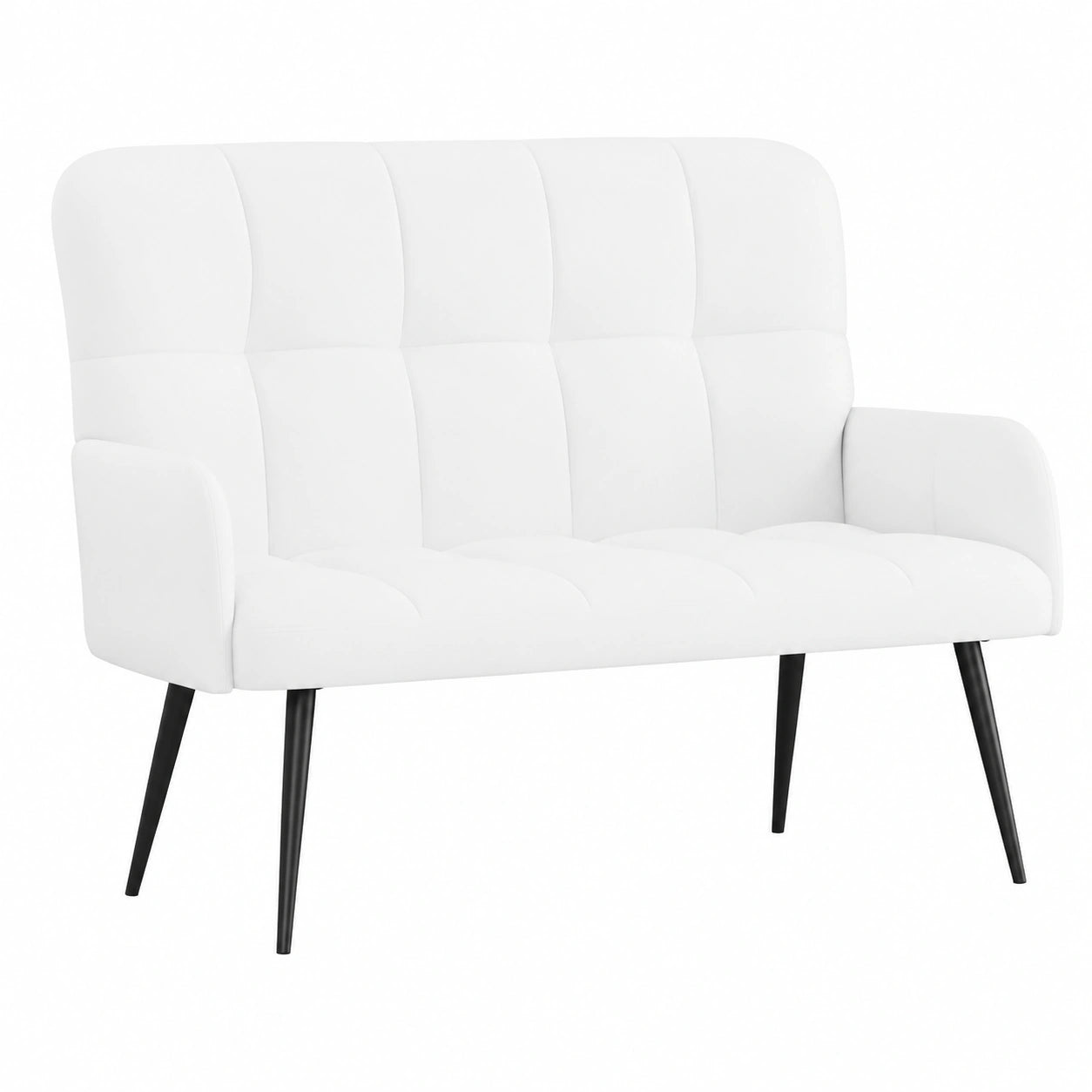Modernes Zweisitzer Sofa aus Stoff in Weiß, 115 x 61 x 87 cm, 16,5 kg