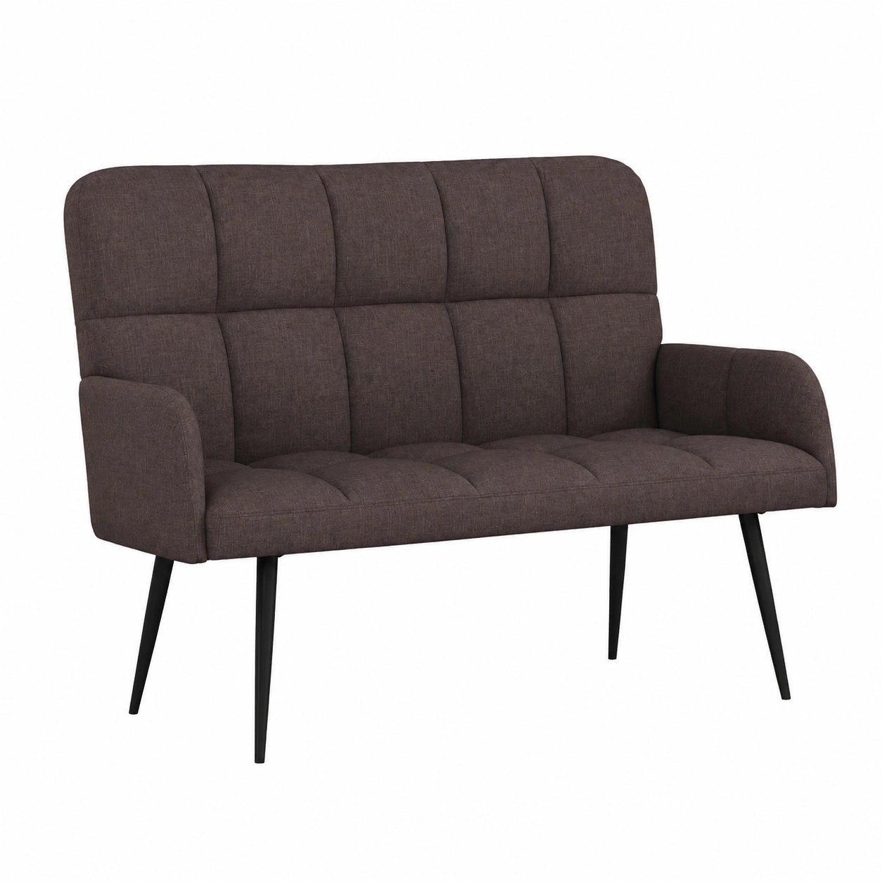 Komfortables Zweisitzer-Sofa in Dunkelbraun, Stoffbezug, 115 x 61 x 87 cm