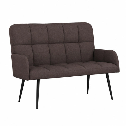 Komfortables Zweisitzer-Sofa in Dunkelbraun, Stoffbezug, 115 x 61 x 87 cm