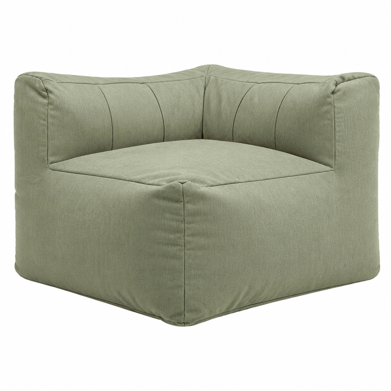 Modulares Ecksofa aus Olefin in Salbeigrün für Innen und Außen