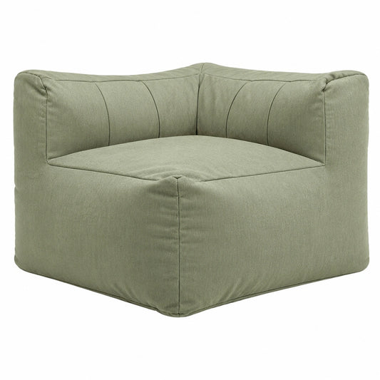 Modulares Ecksofa aus Olefin in Salbeigrün für Innen und Außen